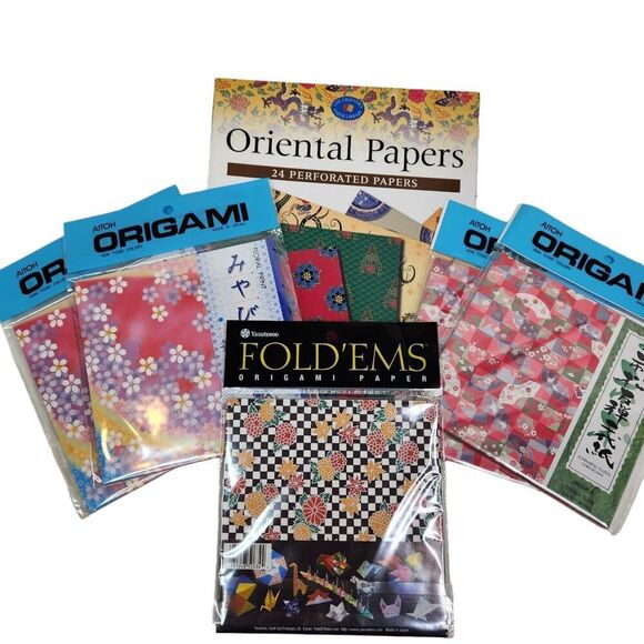 HUGE Aitoh Yasutomo Japanese FoldEms Origami Paper Oriental Paper Lot 200 Sheets - Picture 1 of 9